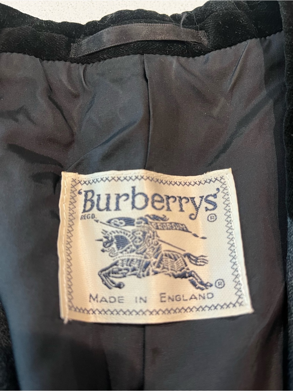 Vintage Burberrys Made in England 100% Wool Velvet Collar Blazer Jacket M - Picture 4 of 10